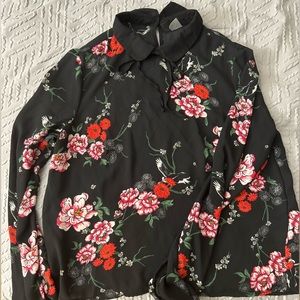 Size 8 H&M Floral Peter Pan Chiffon Blouse